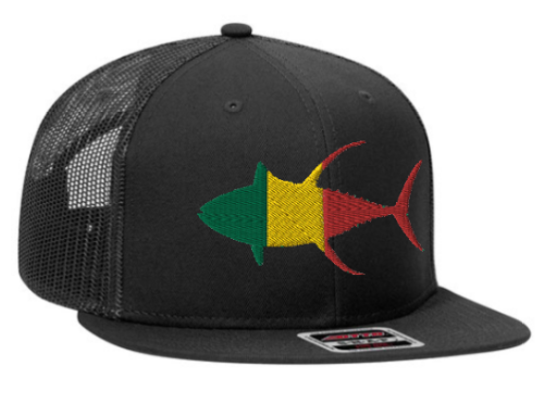 Rastafarian Yellowfin Tuna black Flat Bill hat
