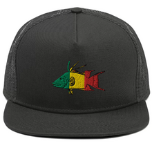 Load image into Gallery viewer, Rastafarian Hogfish Flat Bill Hat (detailed)
