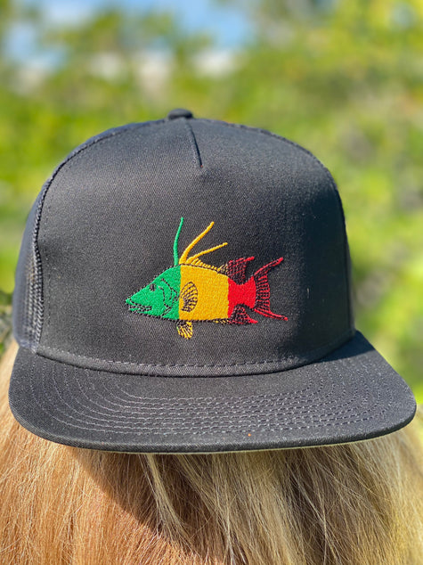 Rastafarian Hogfish Flat Bill Hat (detailed)